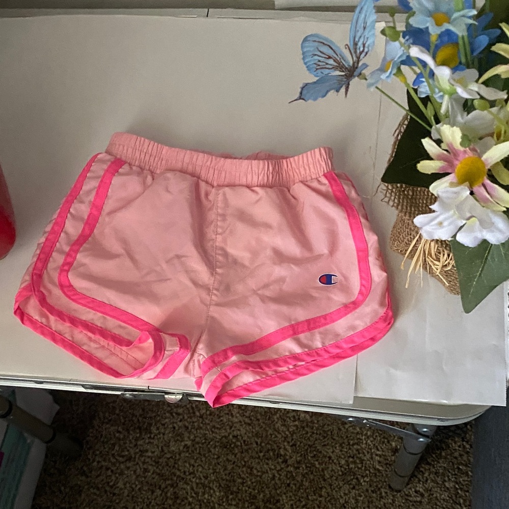 Champion Women's Light Pink and Hot Pink Athletic Shorts